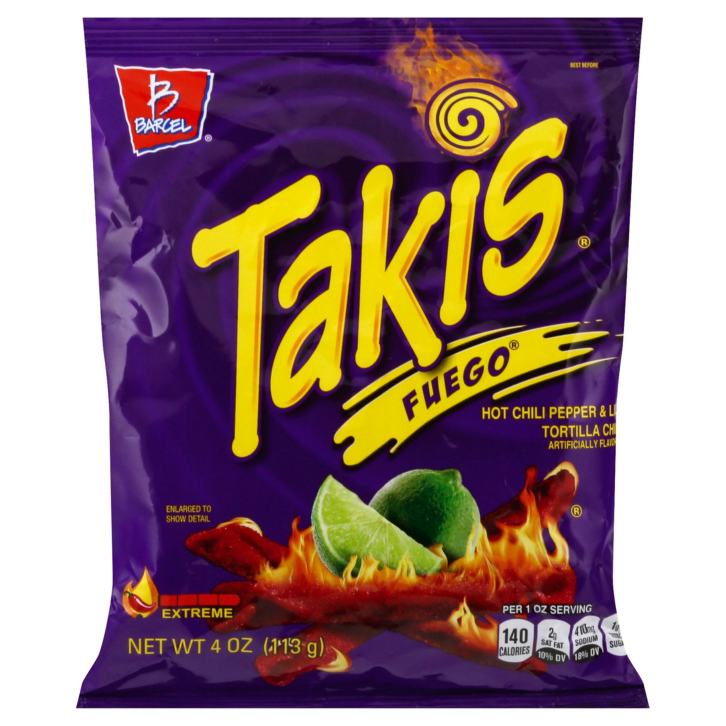 TAKIS HOT CHILI PEPPER & LIME CHIPS